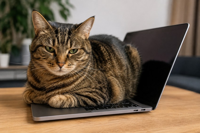 Mačka na laptopu