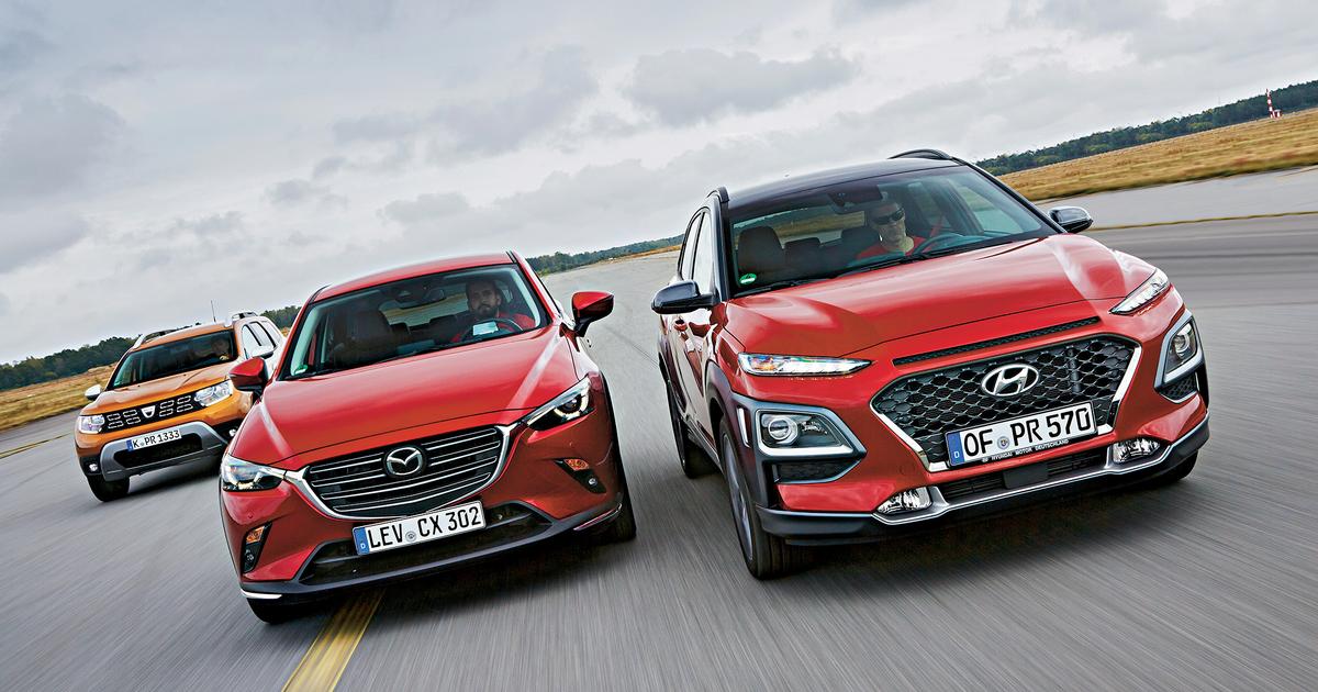 Dacia Duster kontra Mazda CX3 i Hyundai Kona czy tani