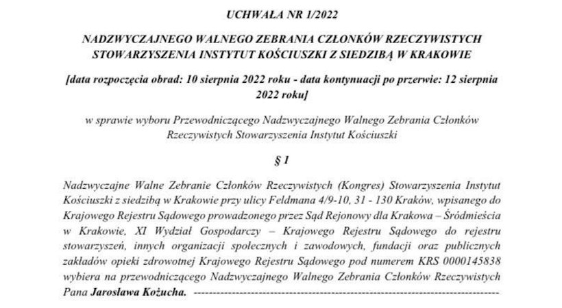 Zmiany w Instytucie Kościuszki latem 2022 roku