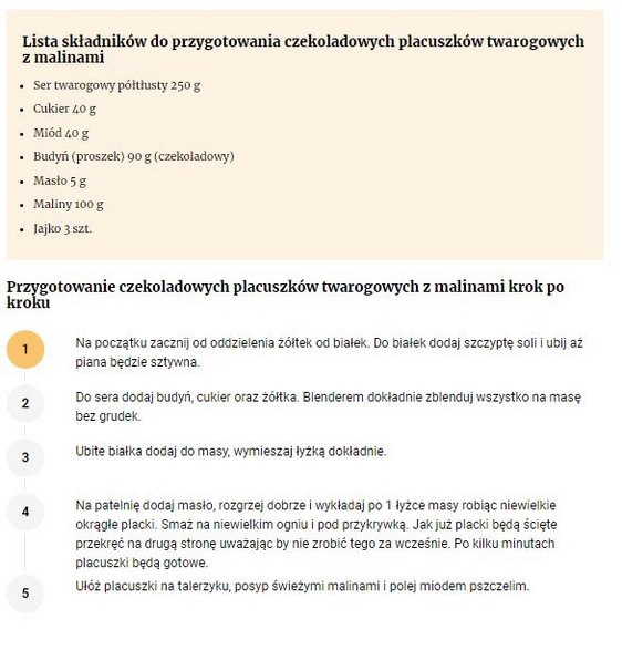 Przepis na czekoladowe placuszki twarogowe z malinami - FajneGotowanie.pl