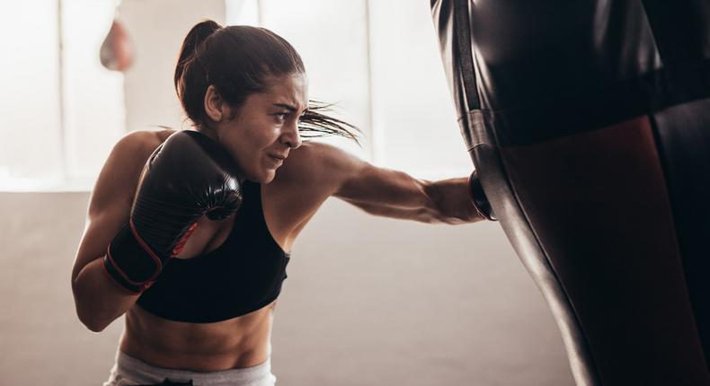 You can get in a great high intensity interval circuit with a heavy bag.