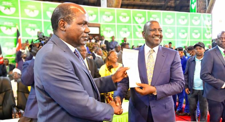 President elect William Ruto receiving his certificate