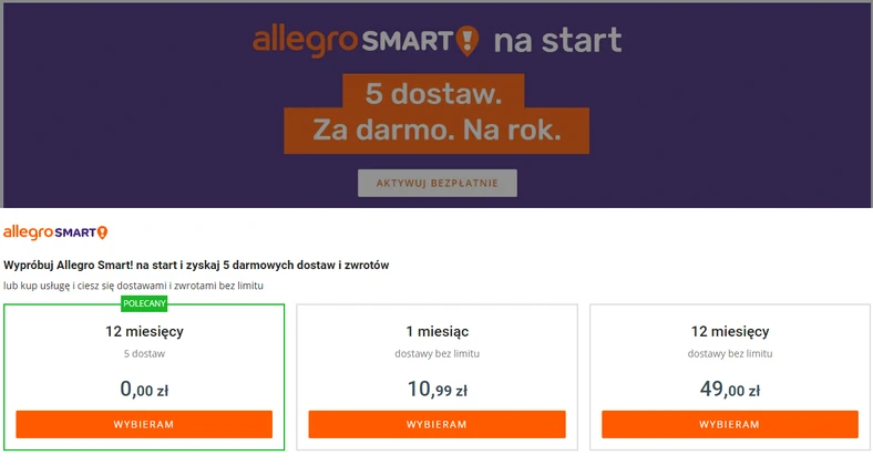 Allegro Smart W Nowym Wydaniu Piec Darmowych Dostaw Dla Kazdego Uzytkownika Oto Warunki