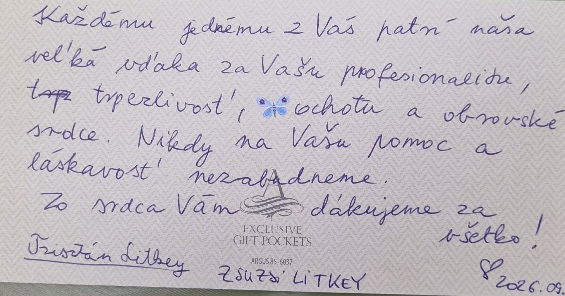 List napísali v slovenčine.