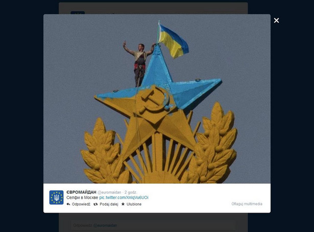 Wywiesili ukraińską flagę w centrum Moskwy. Grozi im więzienie