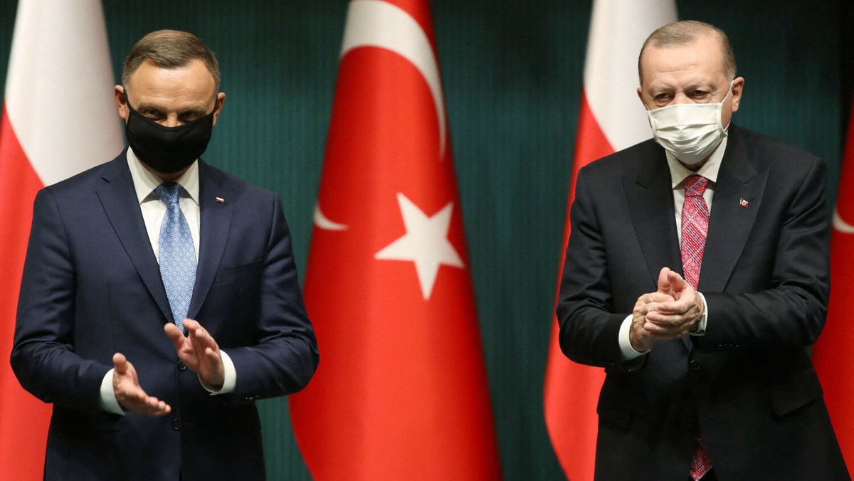 Andrzej Duda i Recep Erdogan podczas wspólnej konferencji