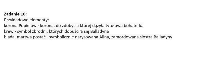 Odpowiedzi do arkusza CKE z języka polskiego – strona 11, zadanie 10