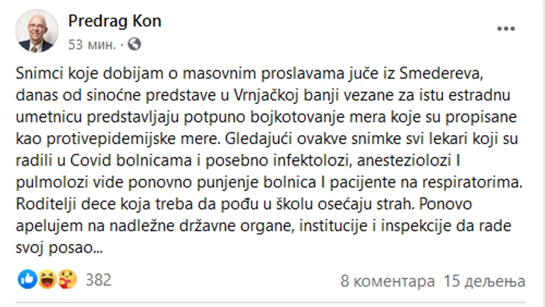 predrag kon status na Fejsbuku