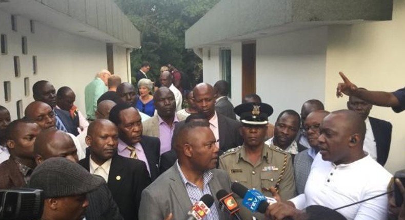 DCI boss George Kinoti addressing the pres after Cohen's body was found