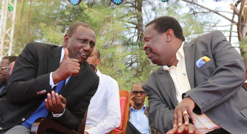 DP William Ruto and Musalia Mudavadi at a past event in Kakamega (Twitter)