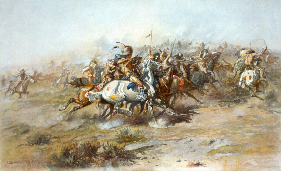 Charles Marion Russell - Ostatni bój Custera (1903, domena publiczna)
