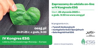 Co dalej ze zrównoważonym rozwojem? Już w styczniu odbędzie się IV Kongres ESG – Europa