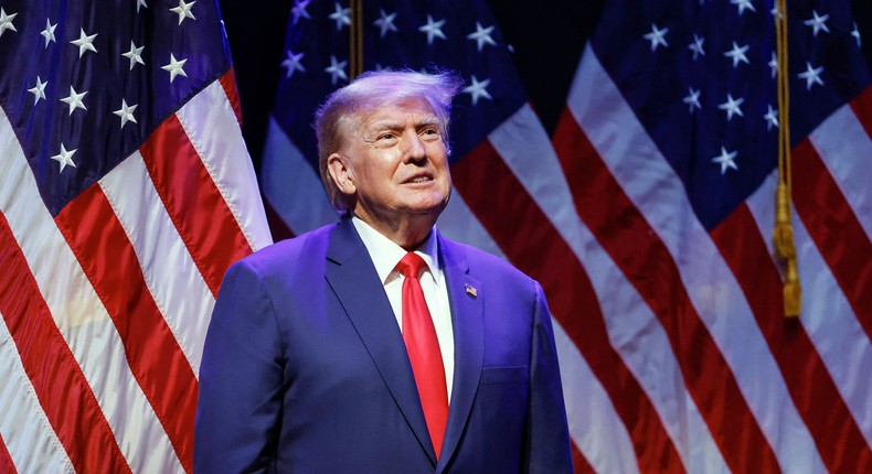 Former US President Donald Trump arrives on stage on March 13, 2023.KAMIL KRZACZYNSKI/AFP via Getty Images