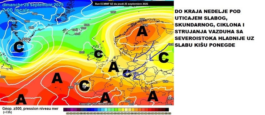 Hladnije uz slabu kišu