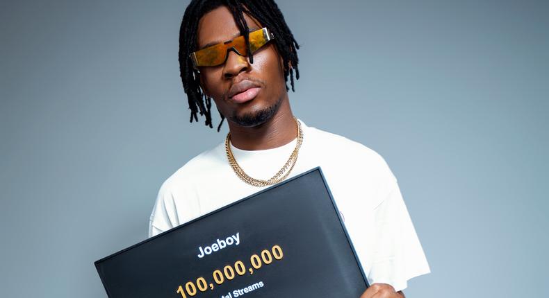 Joeboy hits 100 million streams on Boomplay.