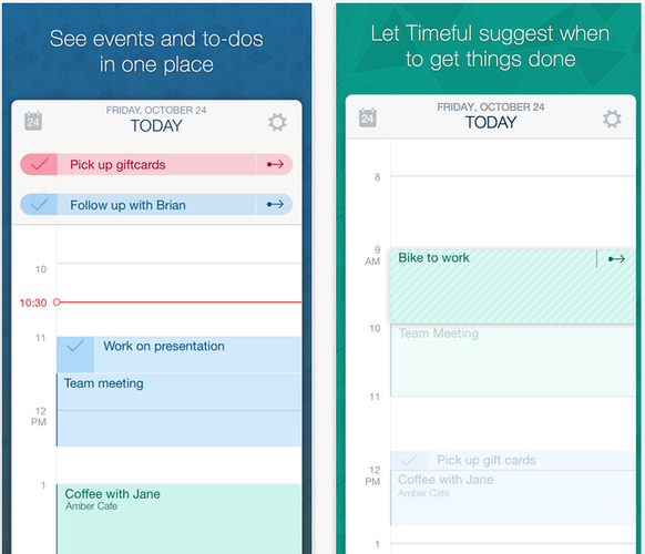 Timeful to inteligentny kalendarz oraz lista zadań. Aplikacja uczy się naszych zachowań i przyzwyczajeń na podstawie wprowadzanych przez danych. Następnie podpowiada nam, w jaki sposób możemy efektywniej gospodarować czasem.