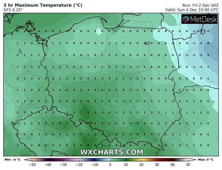 Na południu będzie prawie 10 st. C