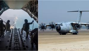 The Airbus A400M can airdrop payloads and land on beaches.AS1 Niran Lewis/Courtesy of UK Ministry of Defence; Cpl Aaron J Stone/Courtesy of UK Ministry of Defence