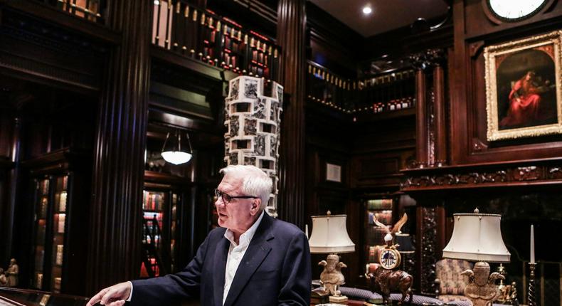 Harlan Crow in his private library at his Dallas residence on October 2, 2015.Chris Goodney/Bloomberg via Getty Images