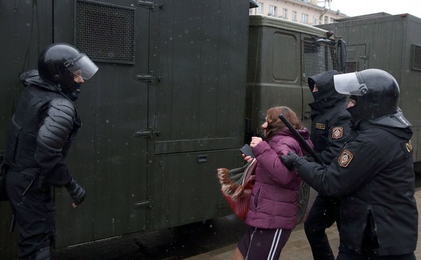 Białoruska milicja w dzień protestu