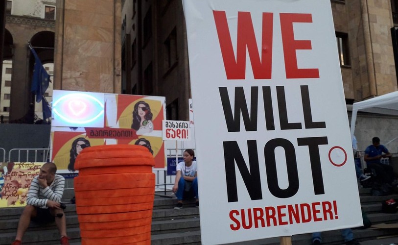 Protest w Tbilisi Fot. Karolina Baca-Pogorzelska i Michał Potocki
