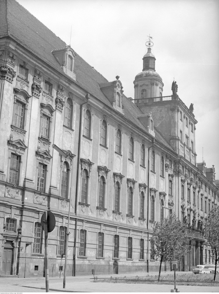 Wrocław, gmach główny Uniwersytetu Wrocławskiego, 1968 r.