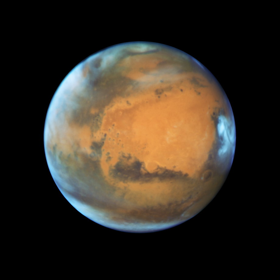 Mars, zdjęcie wykonane teleskopem Hubble'a w maju 2016 r.