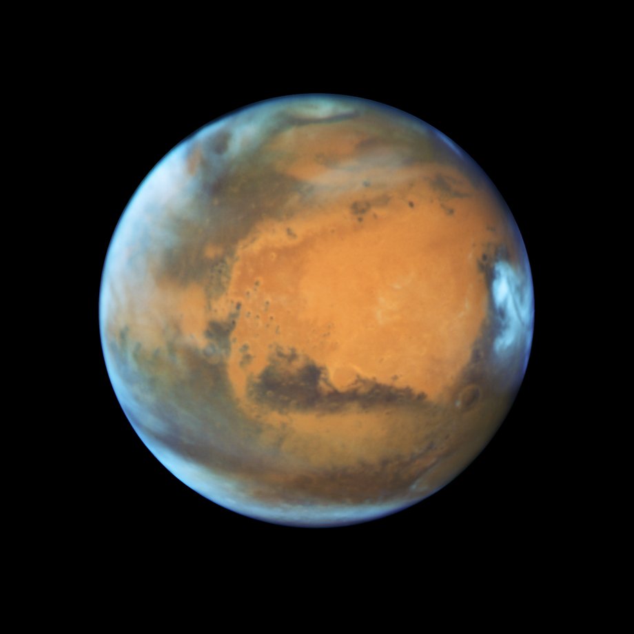 Mars, zdjęcie wykonane teleskopem Hubble'a w maju 2016 r.