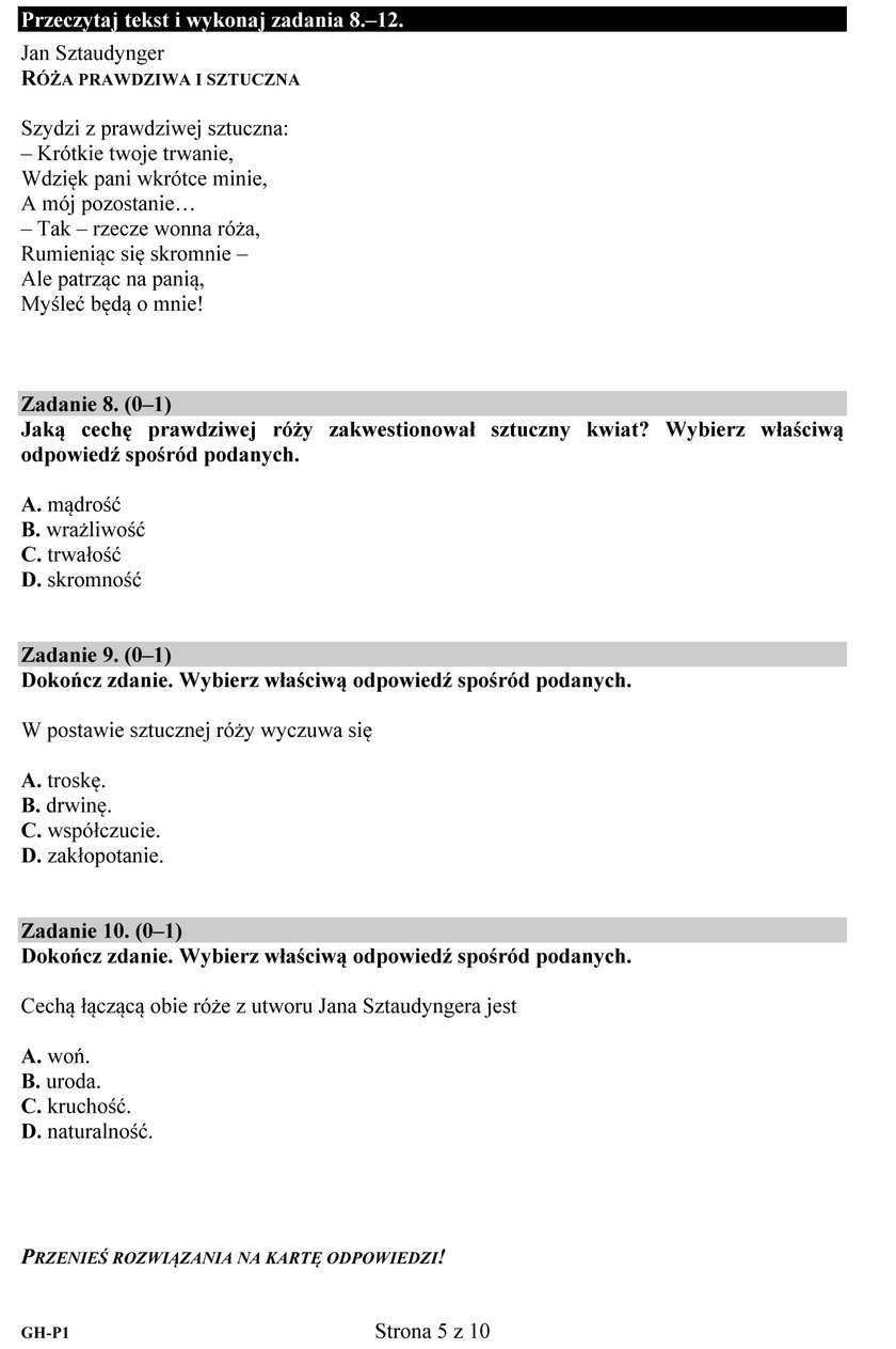 Egzamin gimnazjalny 2016. Pytania i odpowiedzi z języka polskiego