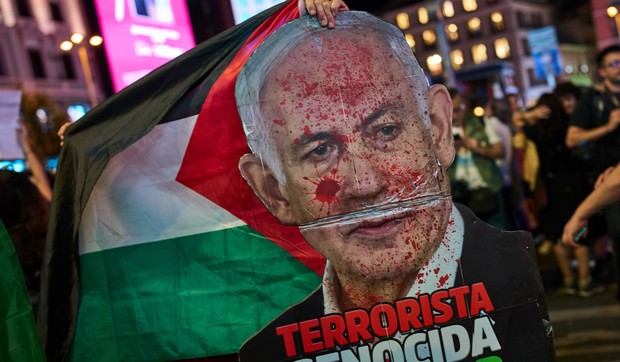 Propalestinski protest u Madridu, Španija, Netanjahu