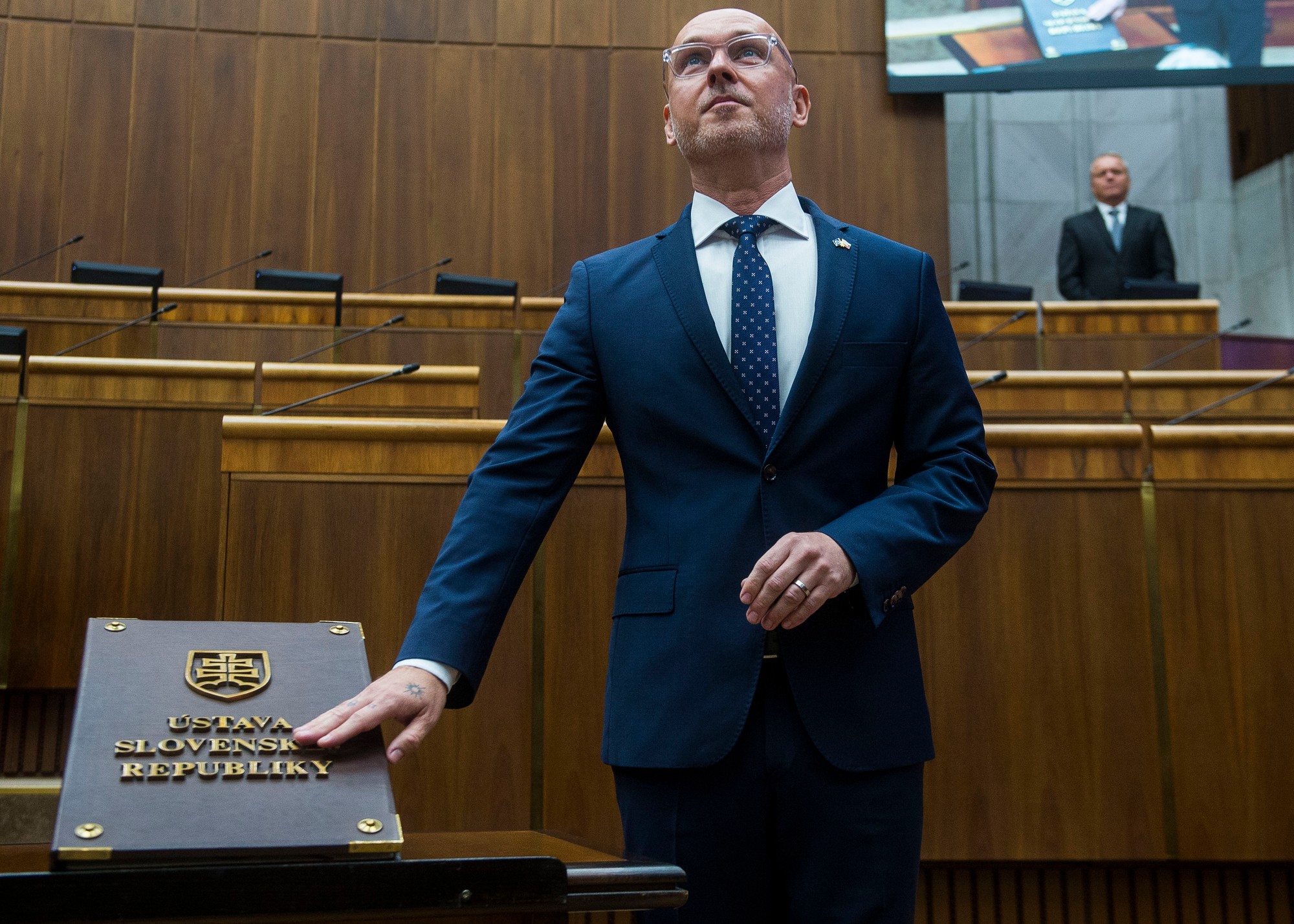 Branislav Gröhling (SaS) skladá poslanecký sľub počas ustanovujúcej schôdze Národnej rady Slovenskej republiky.
