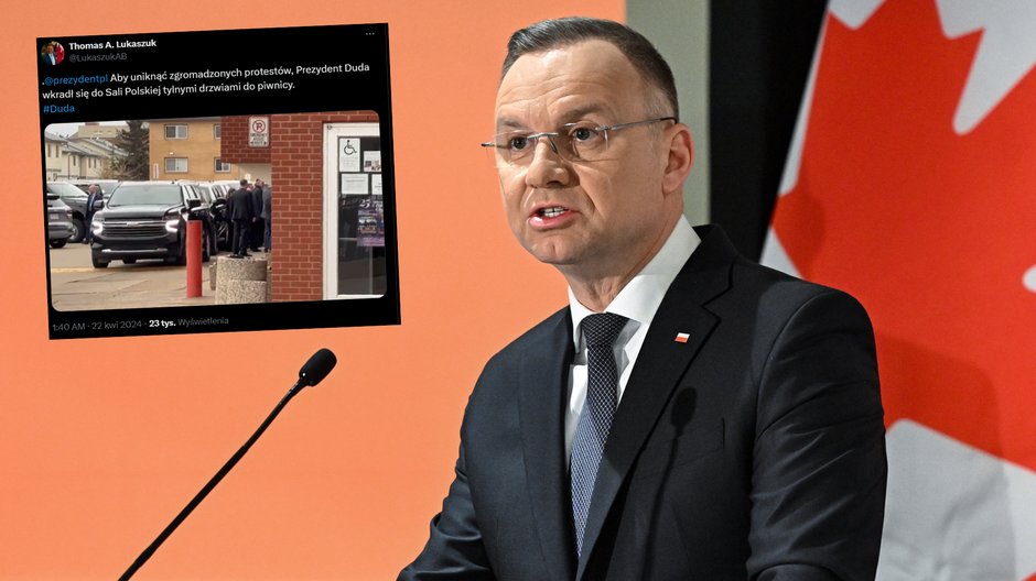 Tak przywitano Andrzeja Dudę w Kanadzie (fot. screen: Twitter/LukaszukAB)