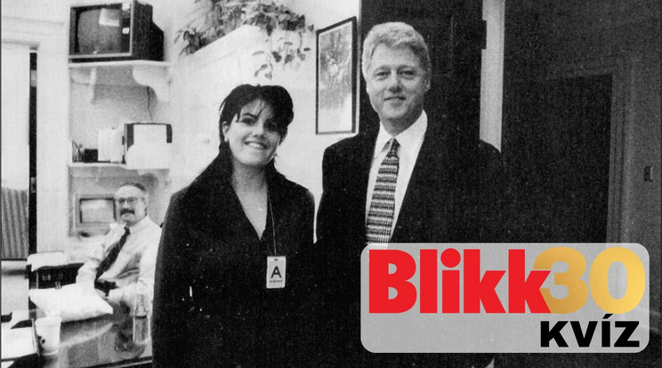 Bill Clinton és Monica Lewinsky legendás közös képükön a Fehér Házban, az ovális irodában /Fotó: Northfoto