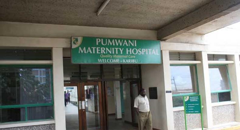 File image of the entrance to Pumwani Maternity Hospital