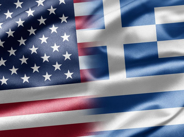 Flaga Grecji i USA