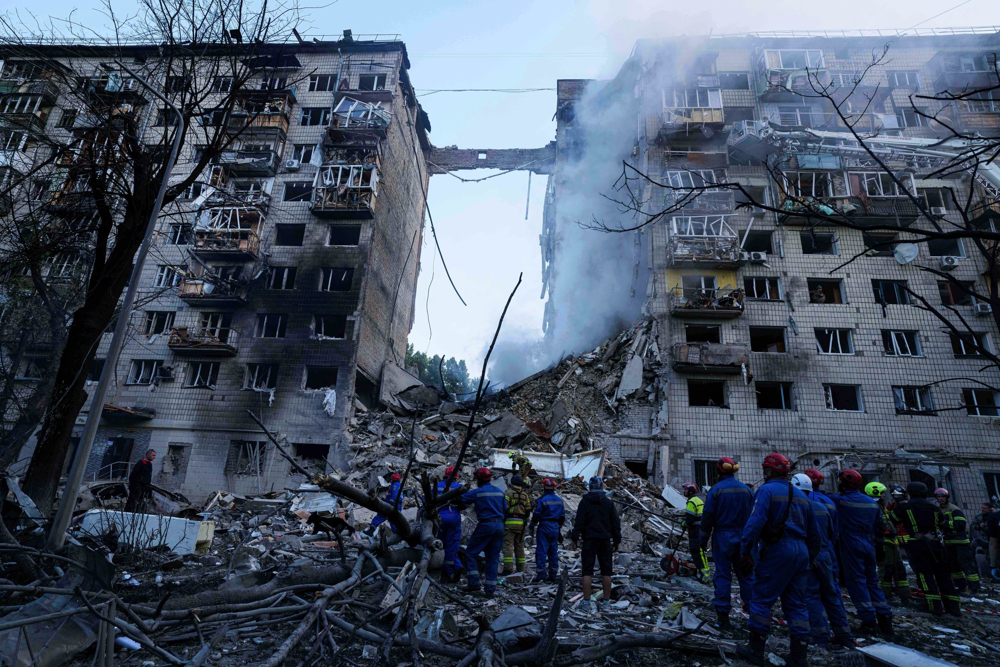 Ruské raketové a dronové útoky na ukrajinské hlavné mesto Kyjev. 
