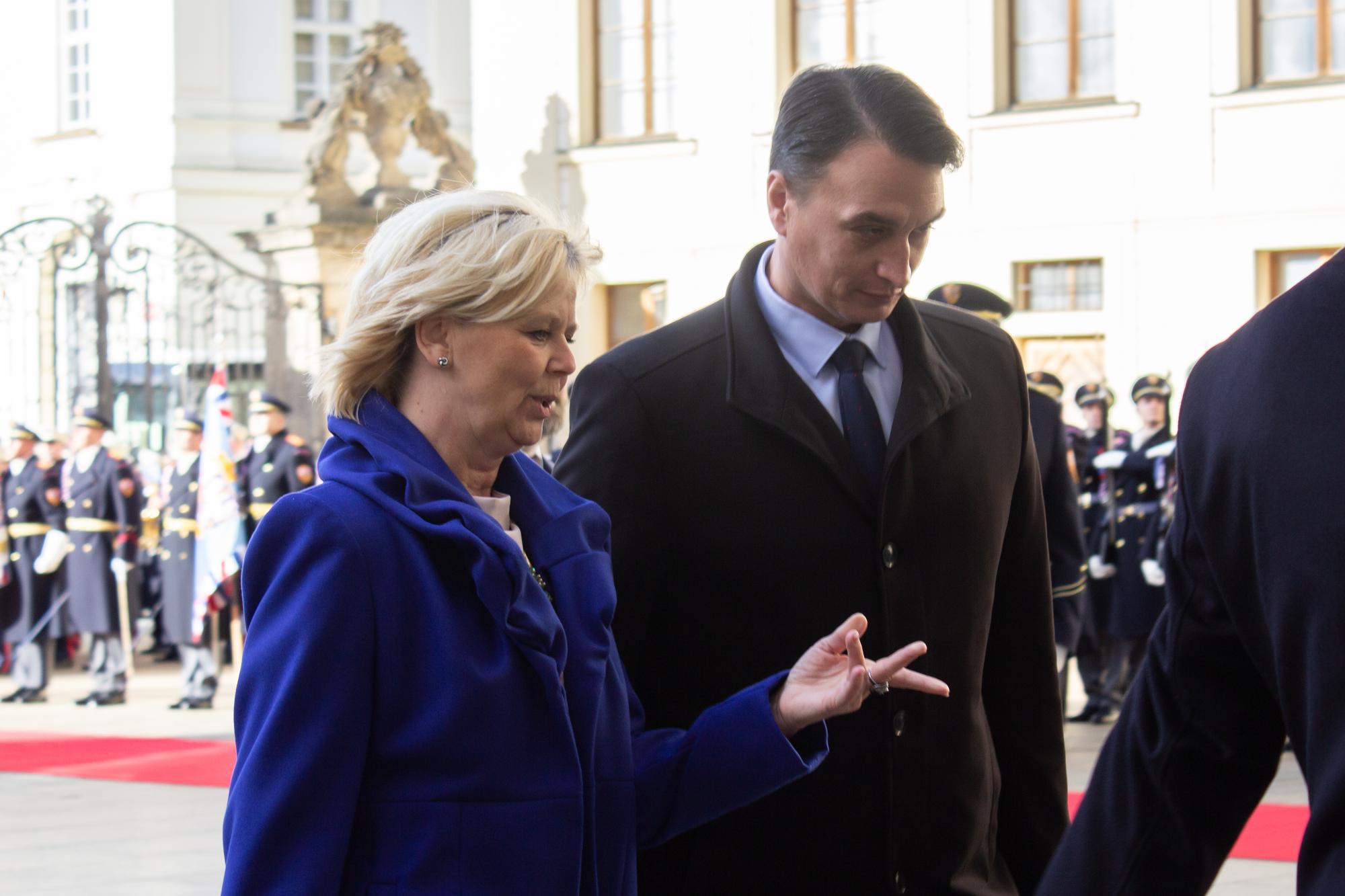 Manželka českého prezidenta Eva Pavlová a partner slovenskej hlavy štátu Juraj Rizman.