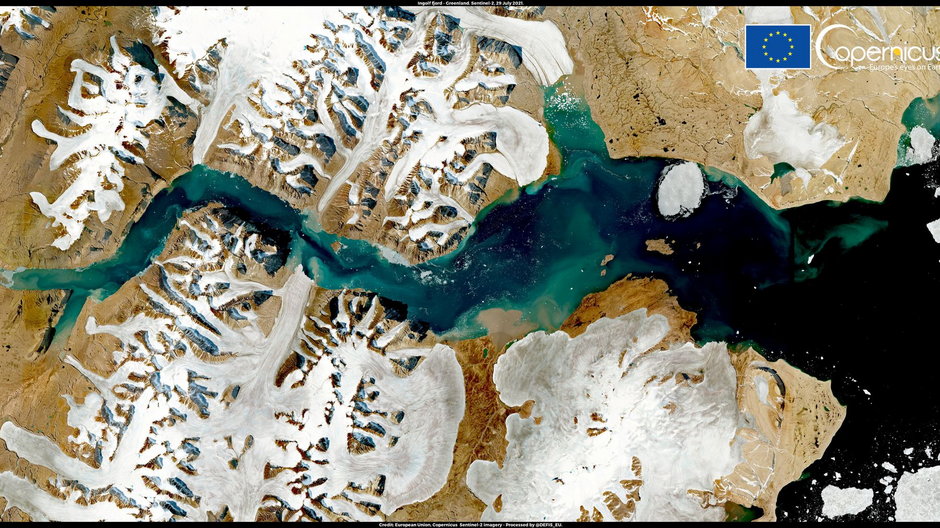 Zdjęcia satelitarne Grenlandii / fot. Copernicus