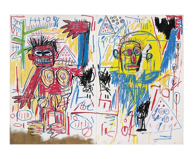 Na szczycie zestawienia znalazł się Jean-Michel Basquiat. W sezonie 2013-2014 na aukcjach sprzedano łącznie 86 prac tego amerykańskiego artysty, generując przy tym obroty wysokości 162,4 mln euro. Jego najdroższe dzieło zlicytowano w tym czasie za 22,5 mln euro. Basquiat był prekursorem graffiti oraz przedstawicielem nowego ekspresjonizmu. W jego obrazach łączą się elementy sztuki afrykańskiej, komiksu, czy sztuki ulicy. Znany jest również ze swojej przyjaźni i współpracy z Andym Warholem. Zmarł w 1988 r. po przedawkowaniu narkotyków w wieku zaledwie 28 lat. Na zdjęciu: obraz "Untitled" Jeana-Michela Basquiata