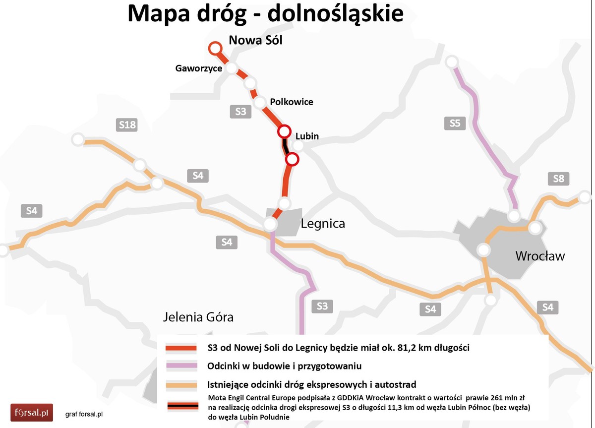 Droga ekspresowa S3 - oferta na odcinek obwodnicy Lubina