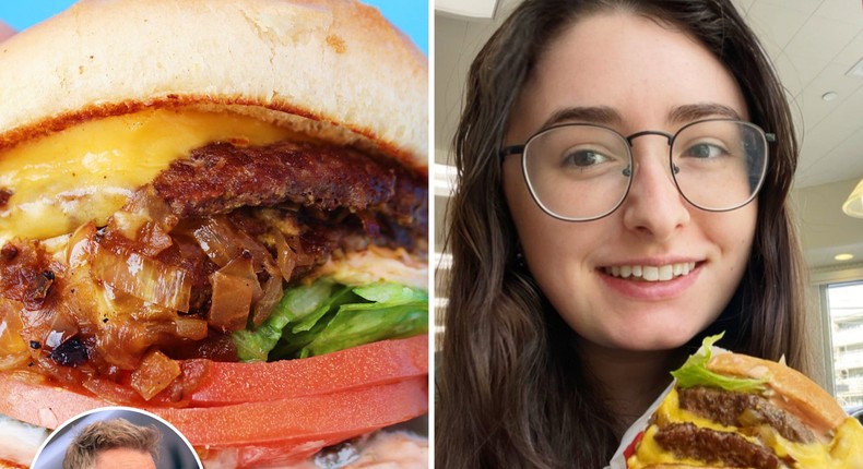 I tried Gordon Ramsay's animal-style burger order at In-N-Out.Erin McDowell/Insider; Weiss Eubanks/NBCUniversal/NBCU Photo Bank/Getty Images