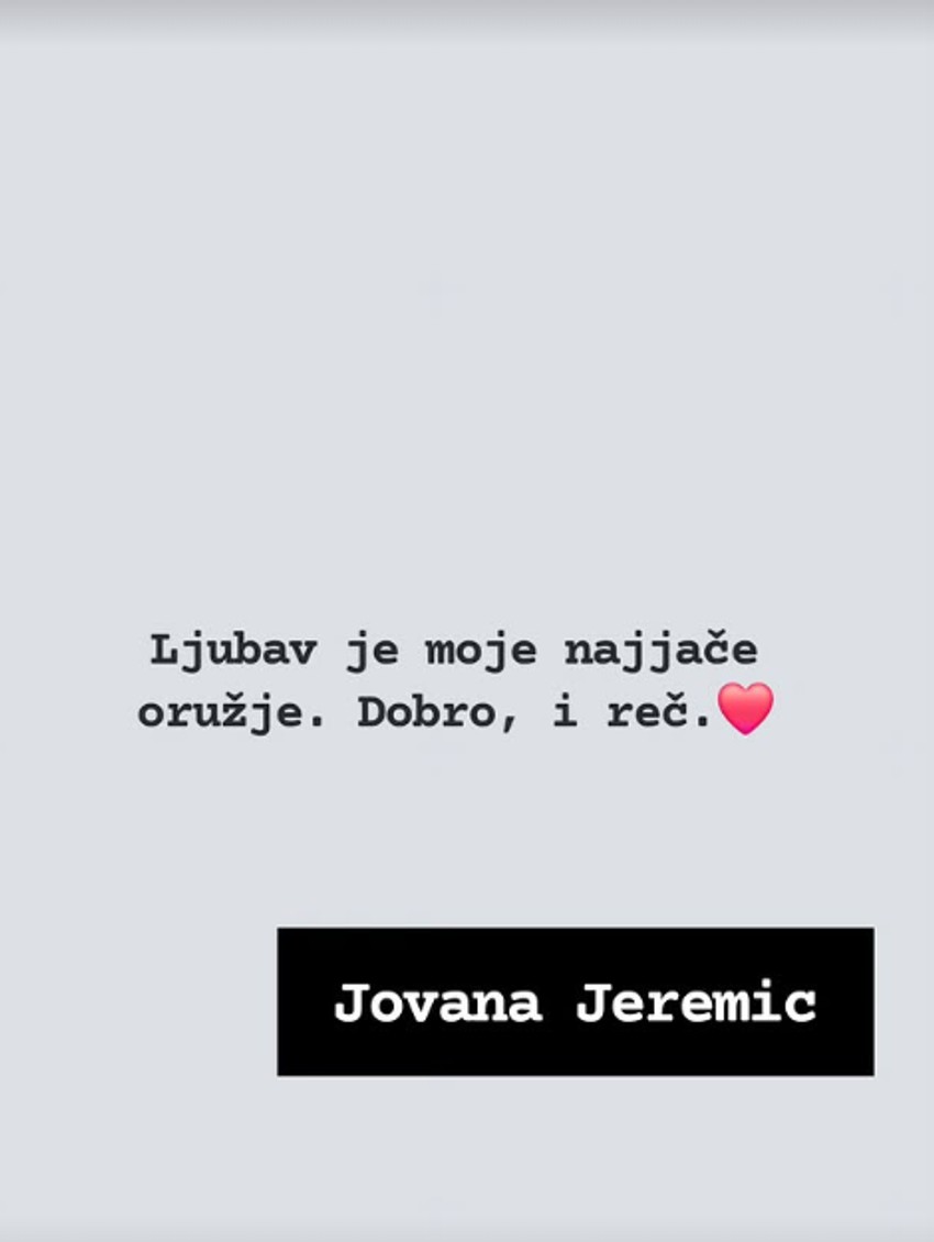 Jovana Jeremić, objava