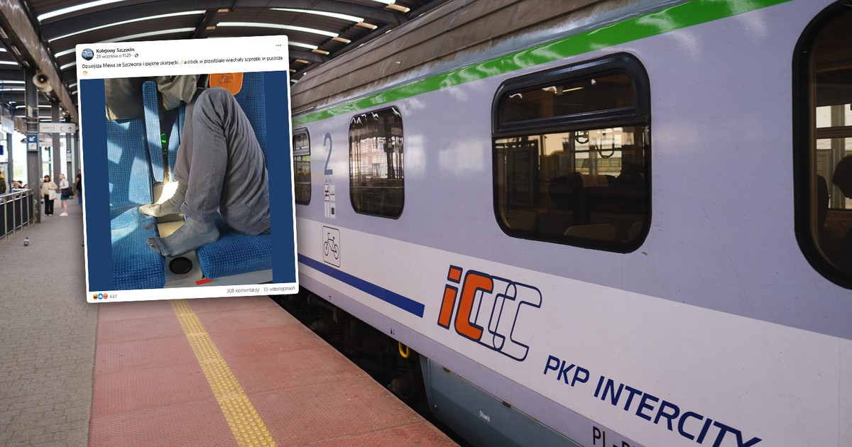 "Piękne skarpetki i szprotki w puszce". Pasażer podzielił się szokującym widokiem z pociągu do Szczecina