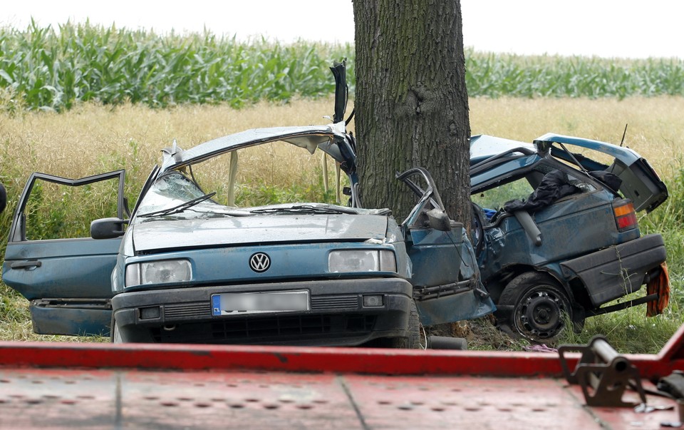 Wypadek w Mikołowie, fot. PAP/Andrzej Grygiel