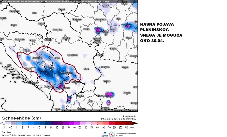 Mapa kasnog snega 30. aprila 