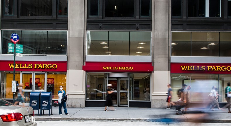 A Wells Fargo bank branch in New York City.