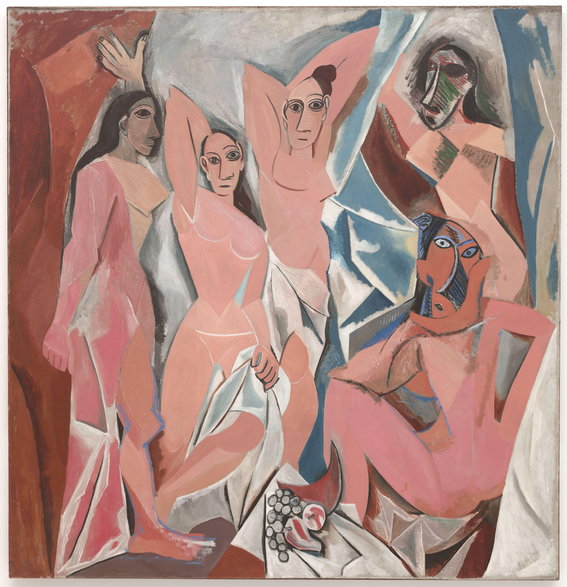 Obraz Pablo Picasso, który zrewolucjonizował malarstwo "Panny z Awinionu". Olej, płótno, 243,9 × 233,7 cm