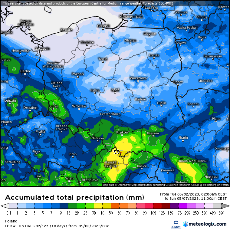 Do końca tygodnia najwięcej deszczu spadnie na południu Polski