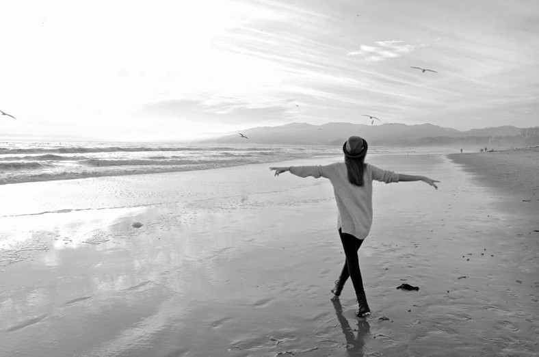 Kasia Sowińska na plaży w Santa Monica