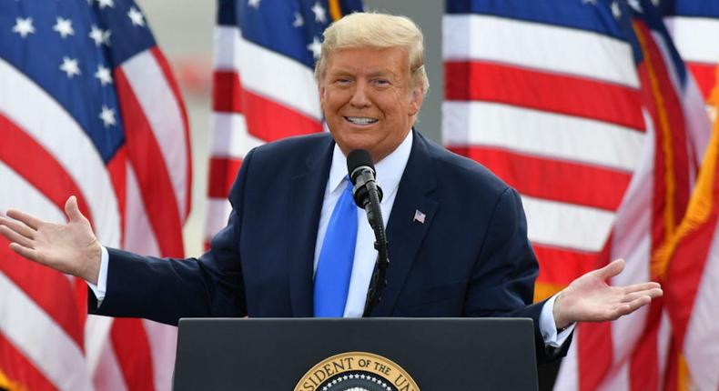 Trump hosts a Make America Great event in Greenville, NC United States on October 15, 2020